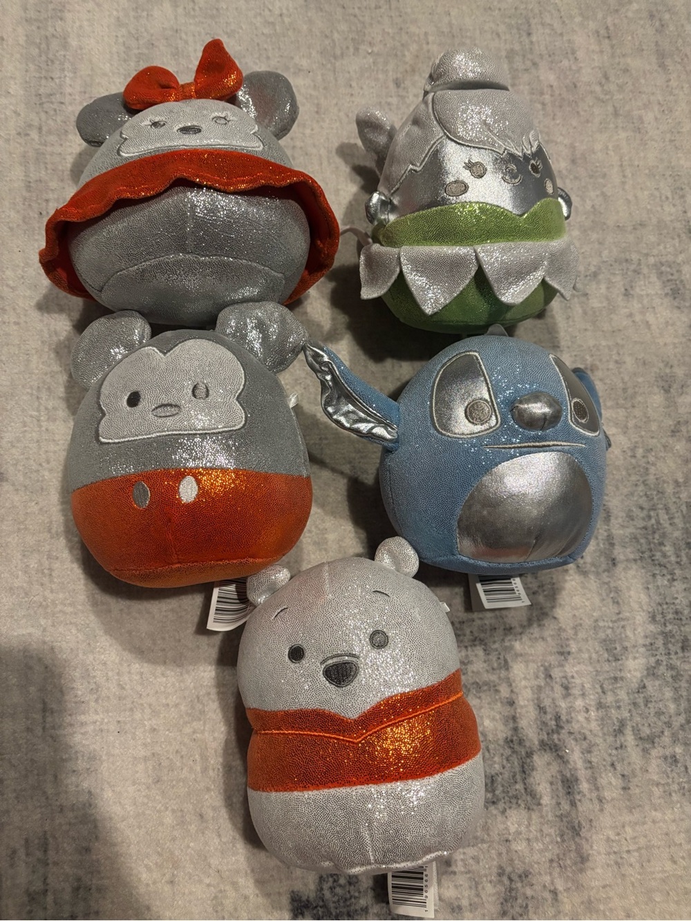 Disney Metallic Tsum Tsum Plush Set - Silver, Orange, Blue, Green